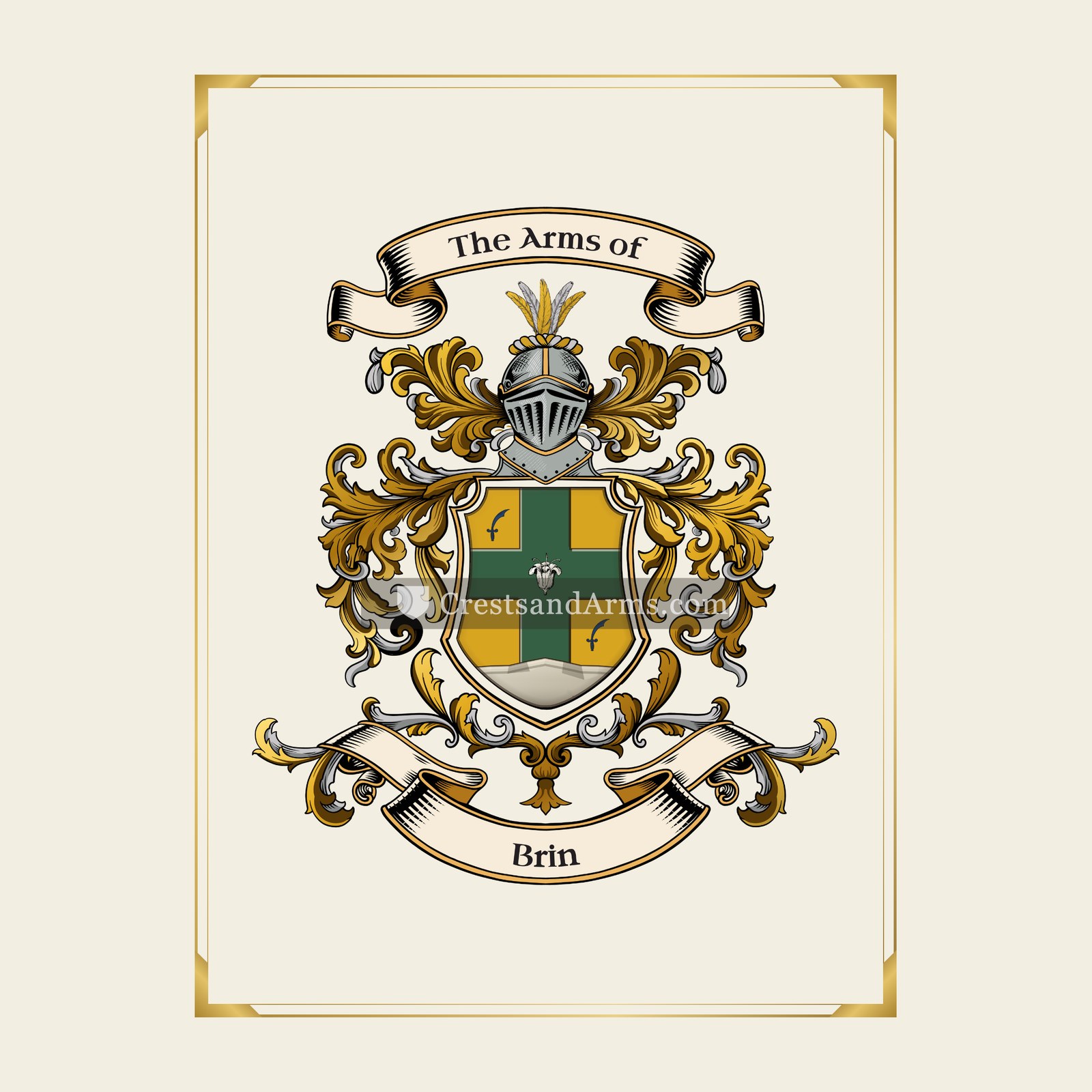 With gold border