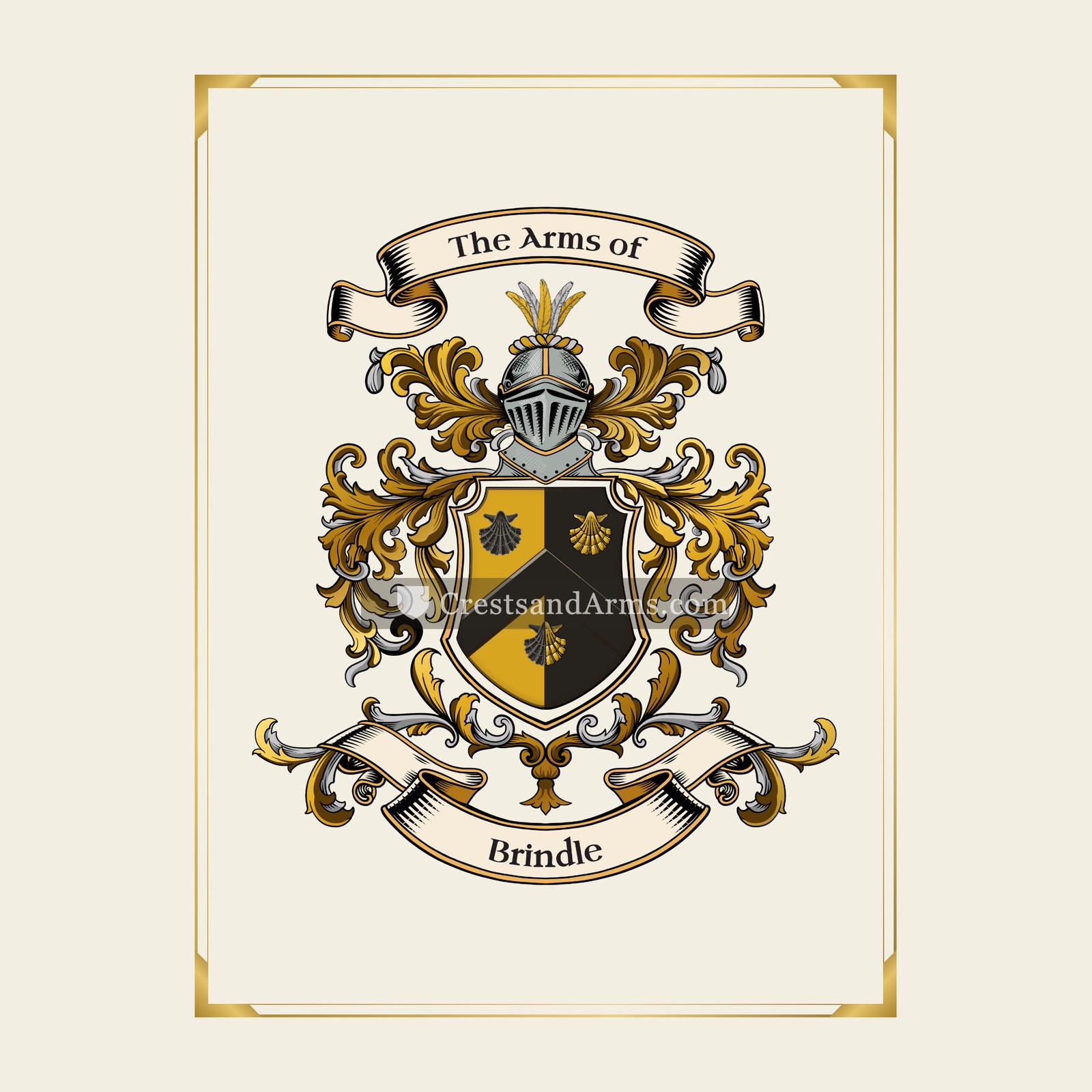 With gold border