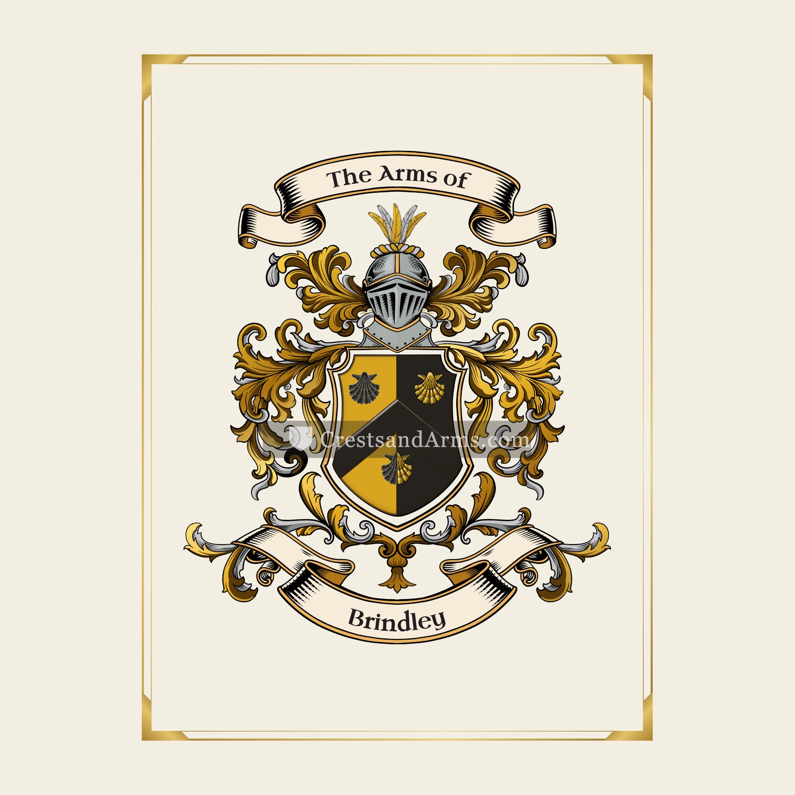 With gold border
