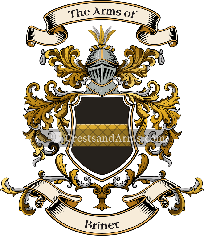 The Briner coat of arms, drawn from the recorded blazon