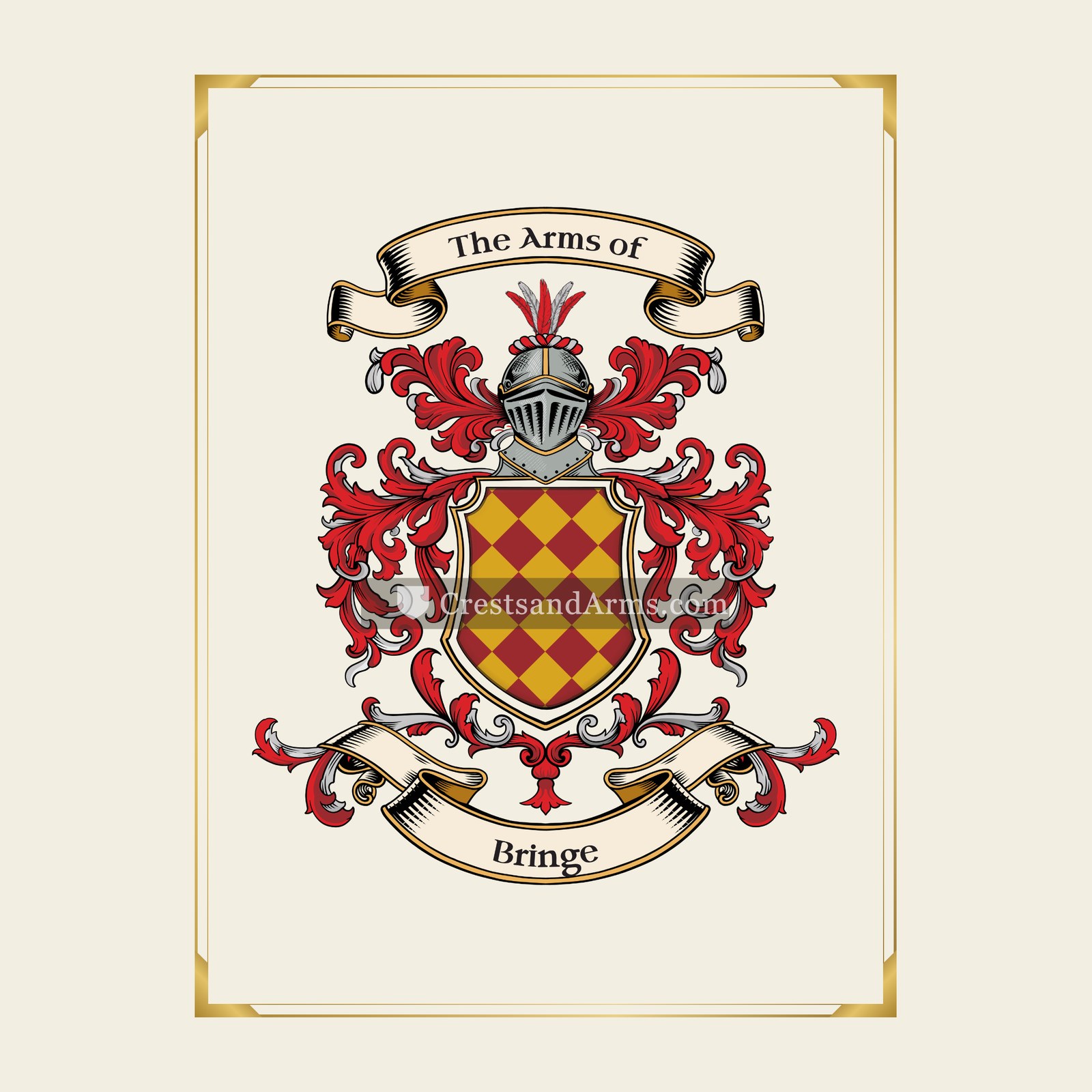 With gold border