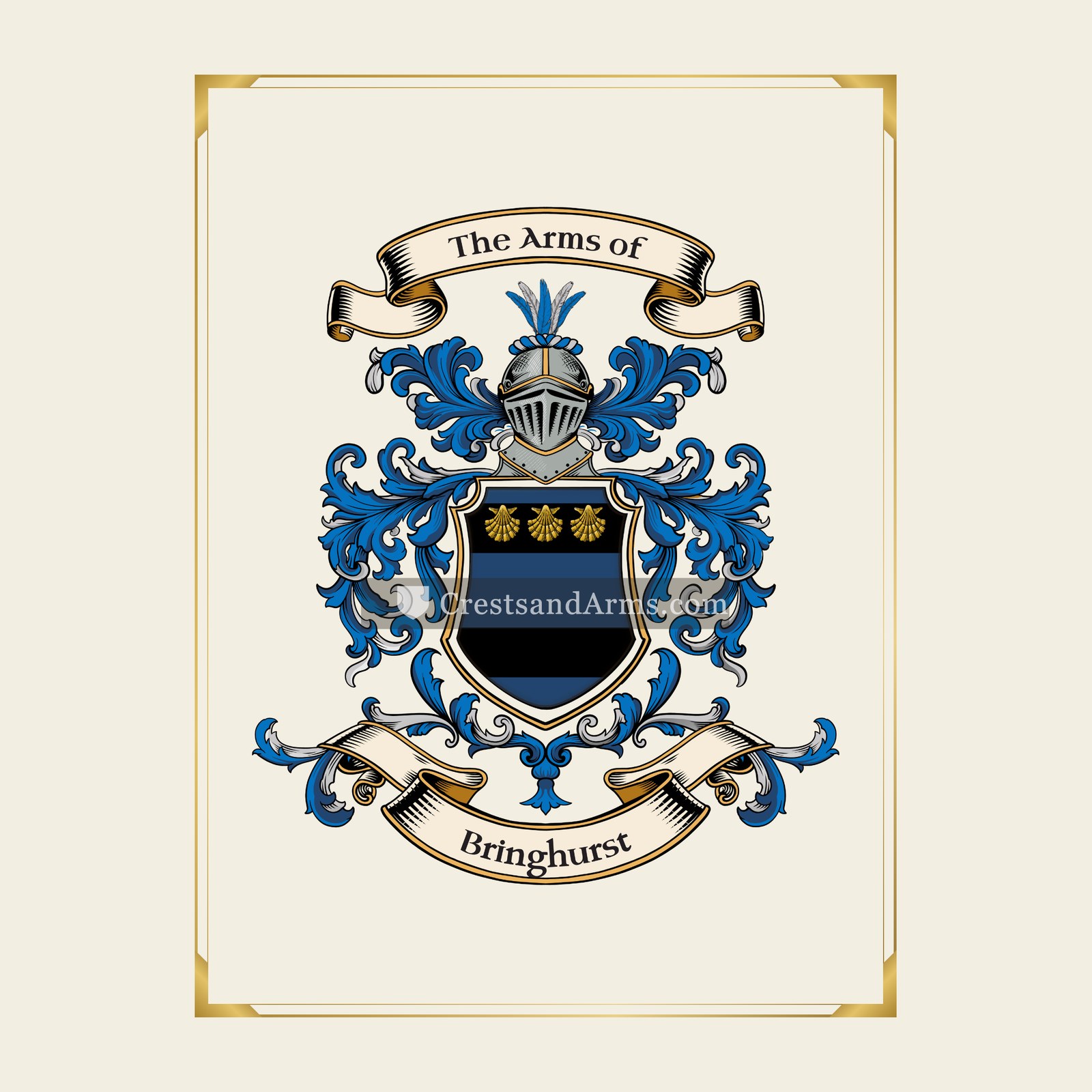 With gold border