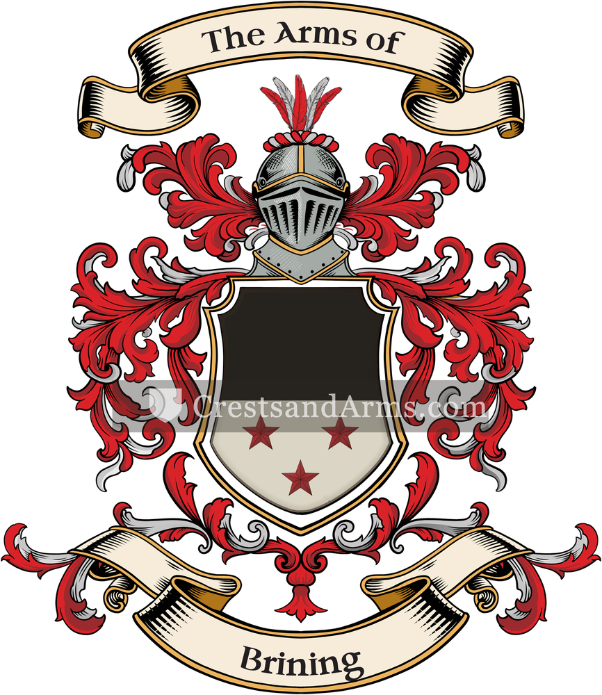 The Brining coat of arms, drawn from the recorded blazon