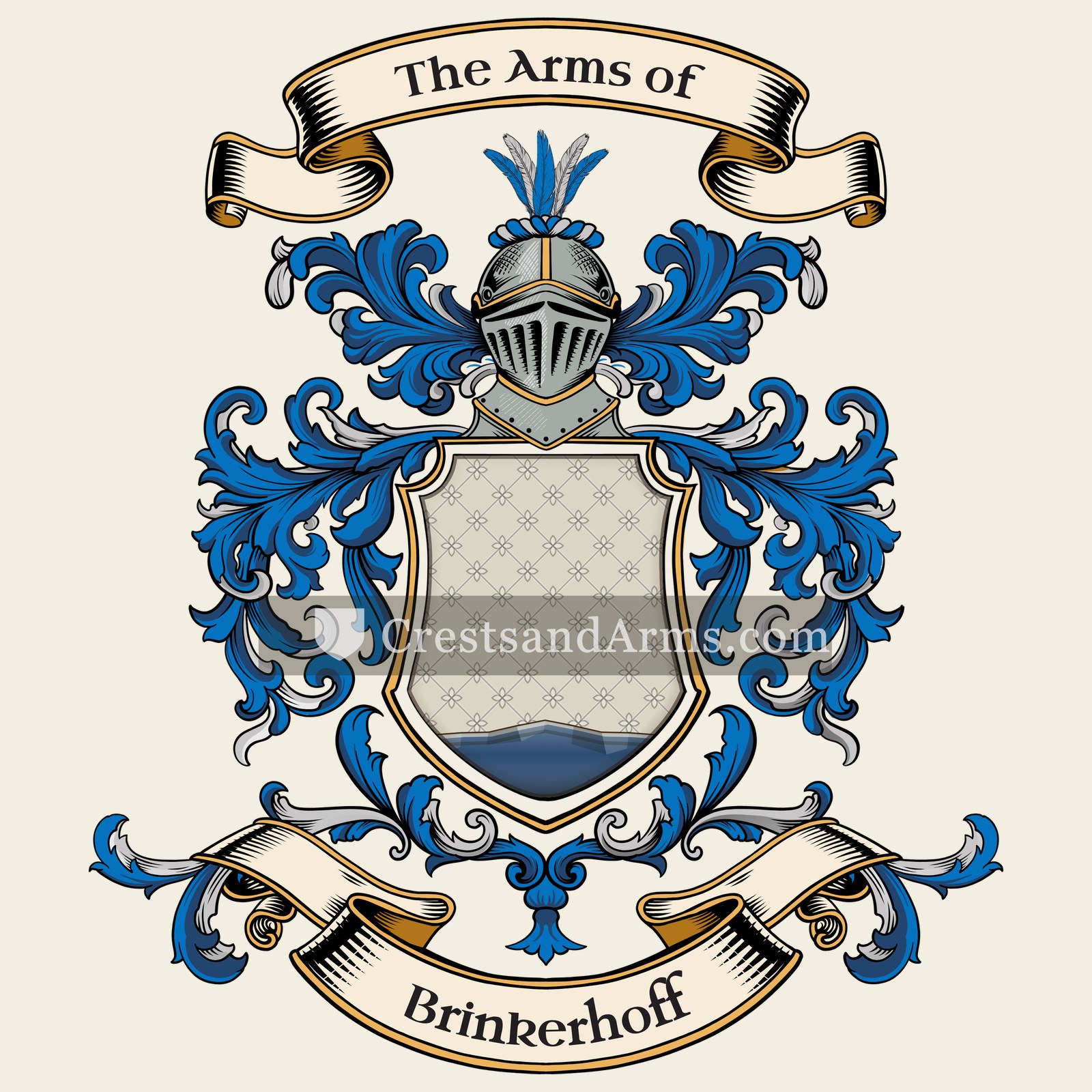 The Brinkerhoff coat of arms, drawn from the recorded blazon