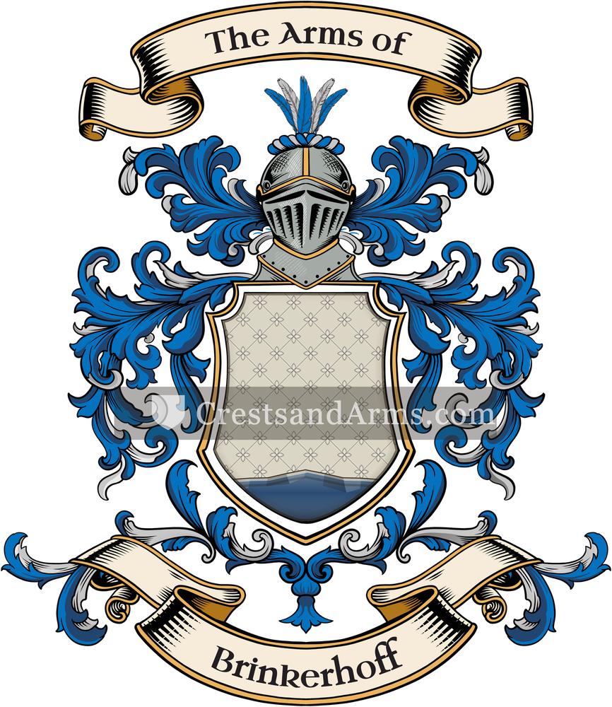 The Brinkerhoff coat of arms, drawn from the recorded blazon