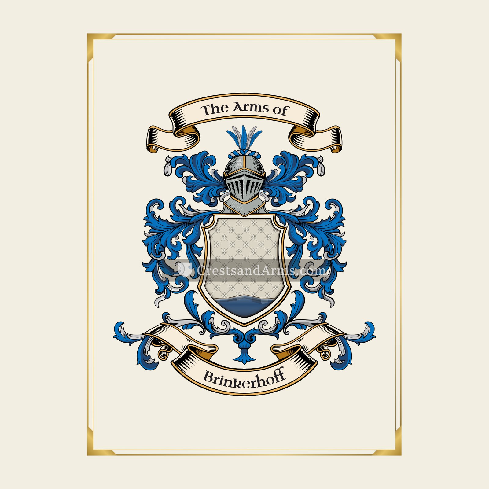 With gold border