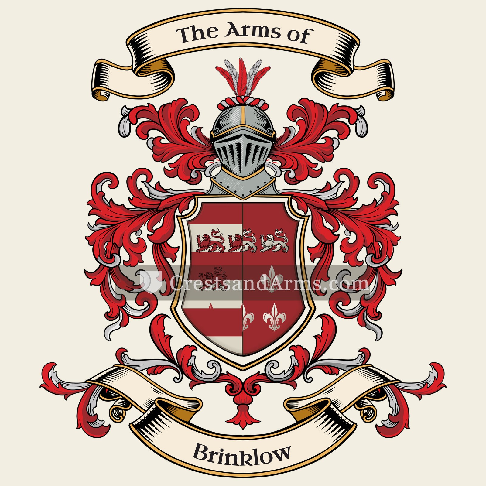 The Brinklow coat of arms, drawn from the recorded blazon