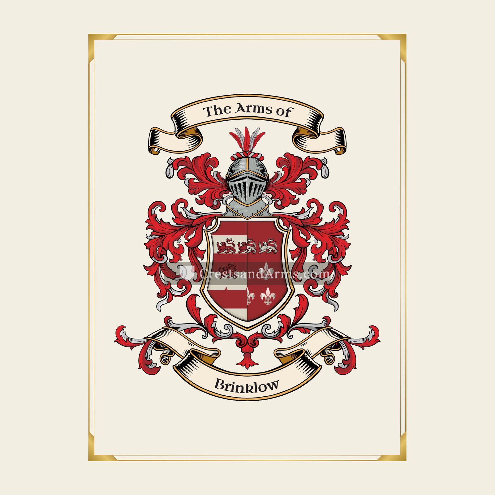 With gold border