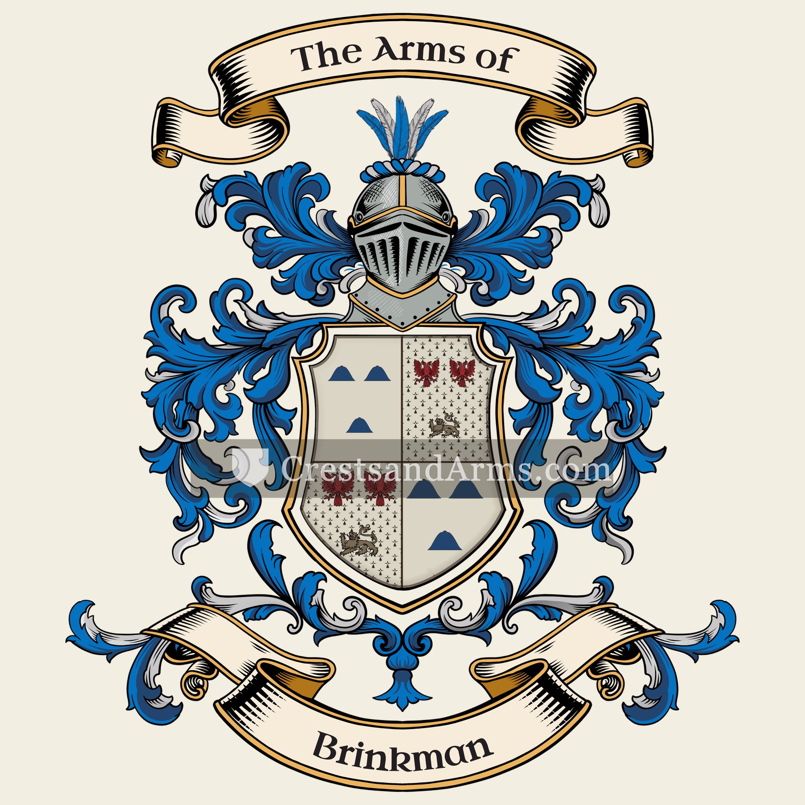 The Brinkman coat of arms, drawn from the recorded blazon