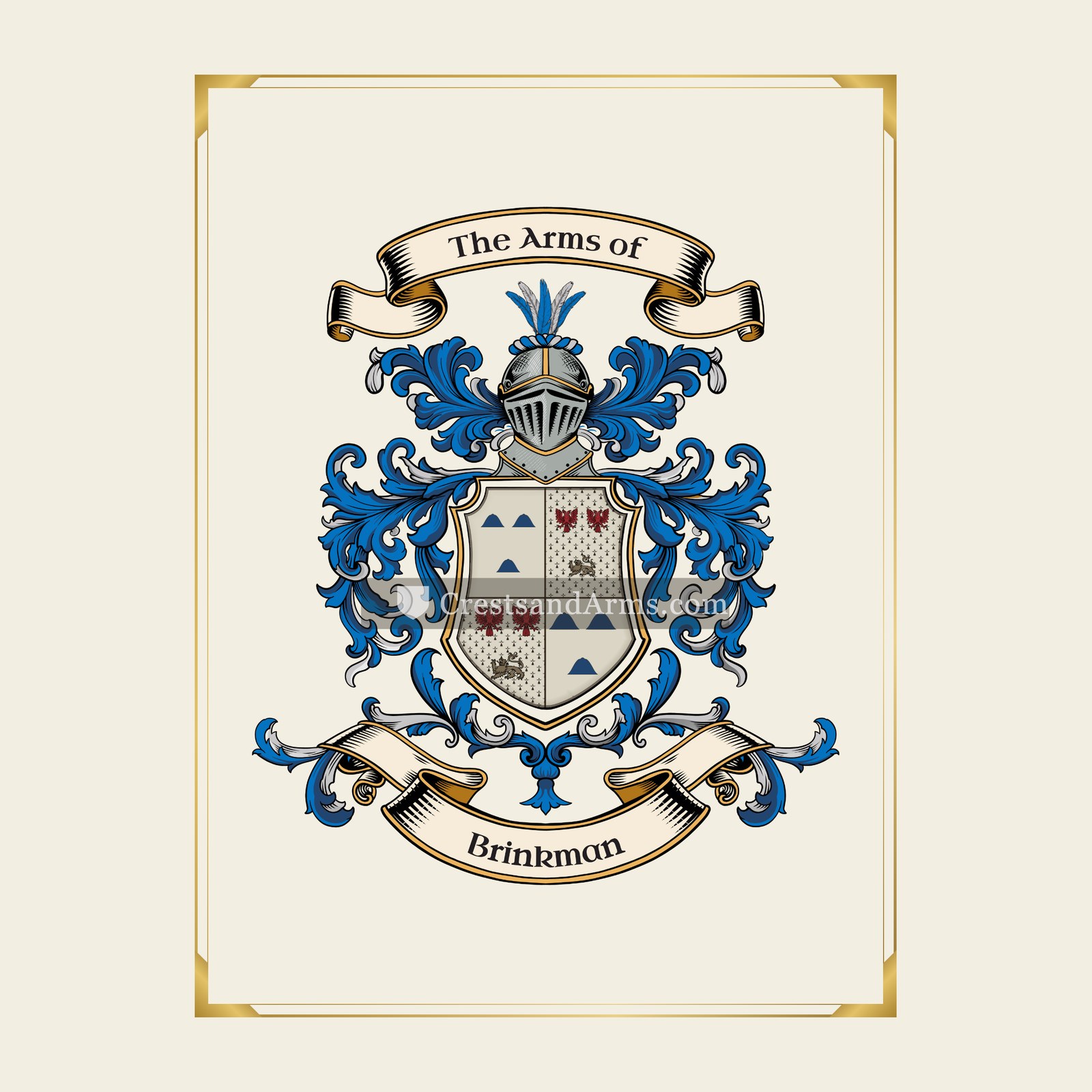 With gold border
