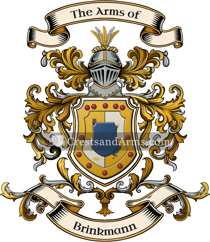 The Brinkmann coat of arms, drawn from the recorded blazon