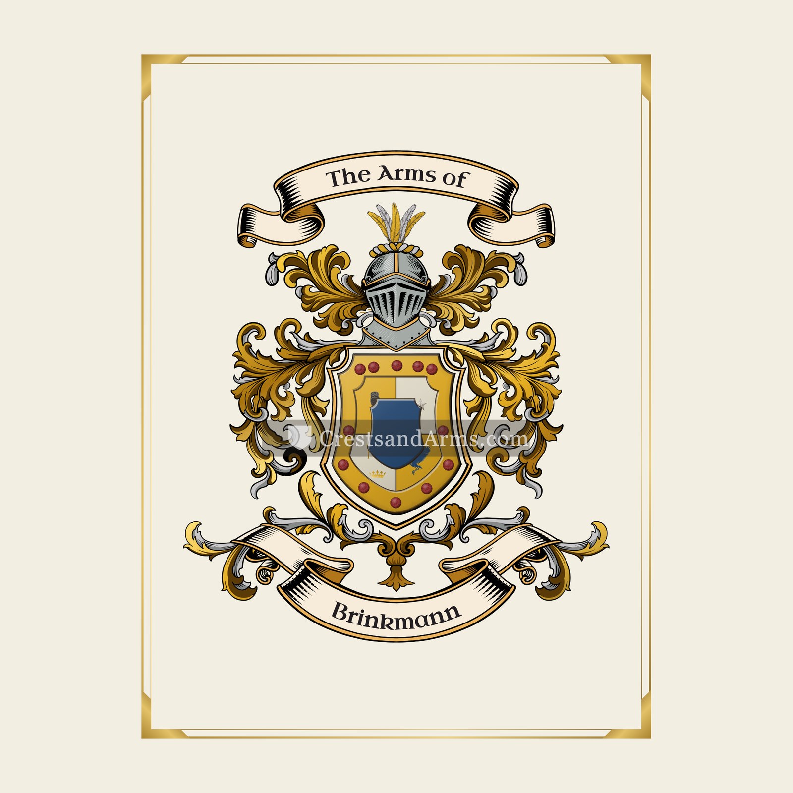 With gold border