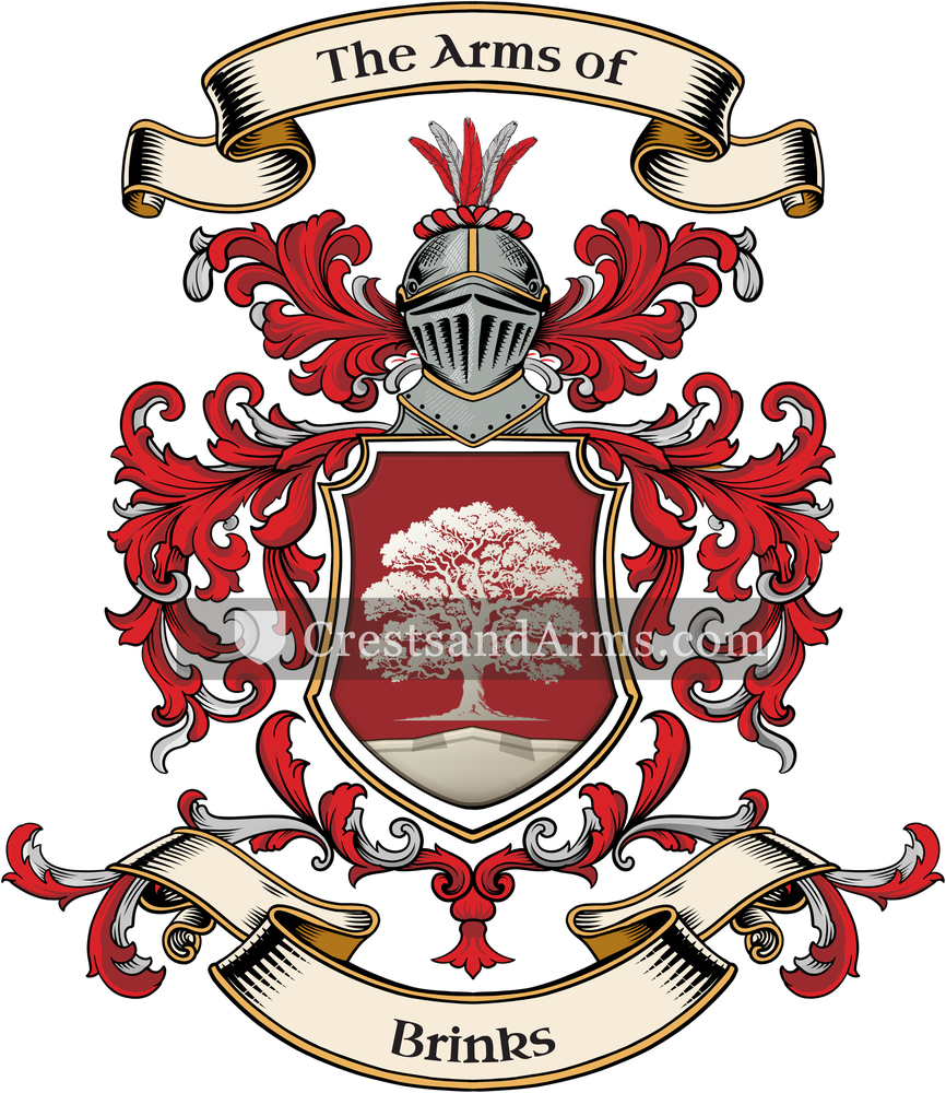 The Brinks coat of arms, drawn from the recorded blazon