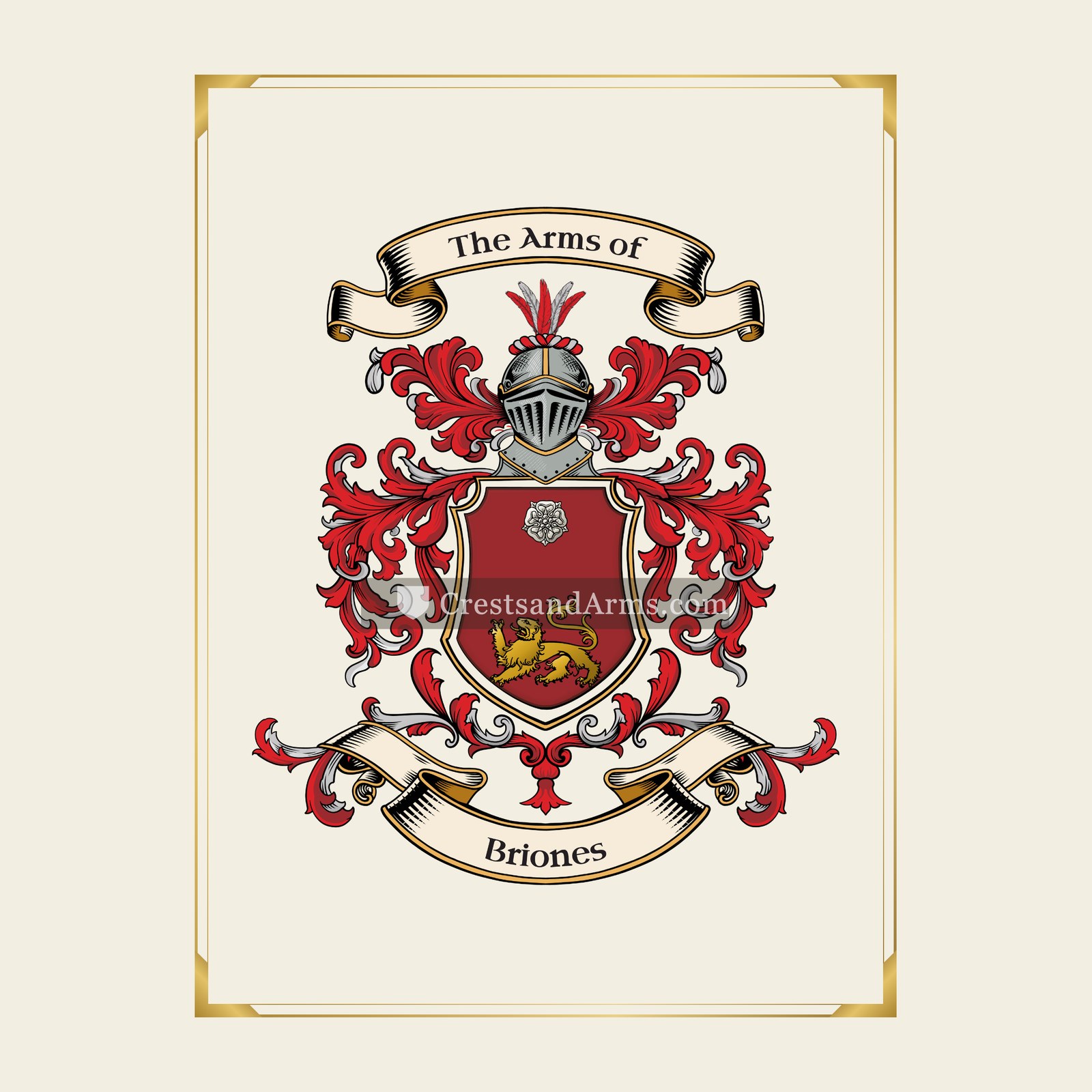 With gold border