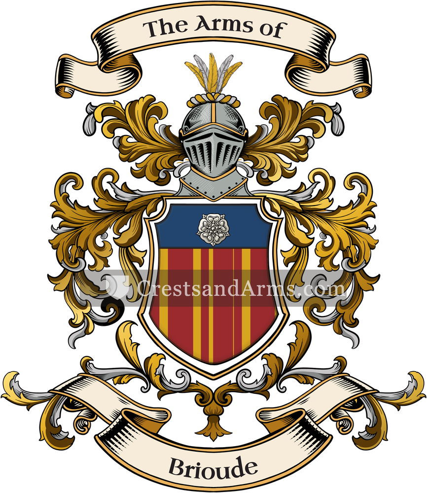 The Brioude coat of arms, drawn from the recorded blazon