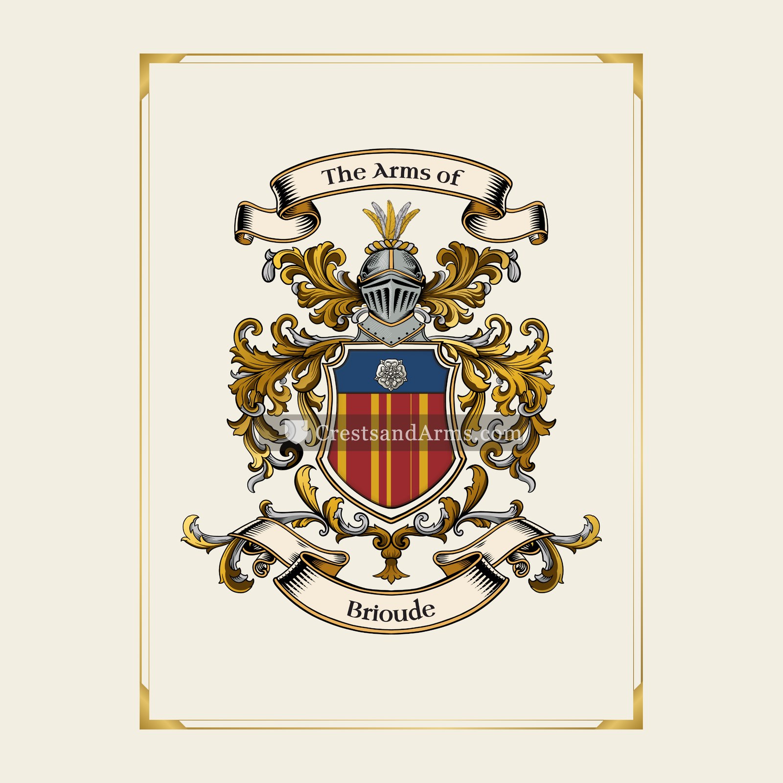 With gold border