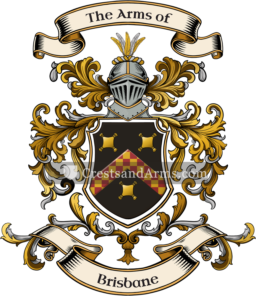 The Brisbane coat of arms, drawn from the recorded blazon
