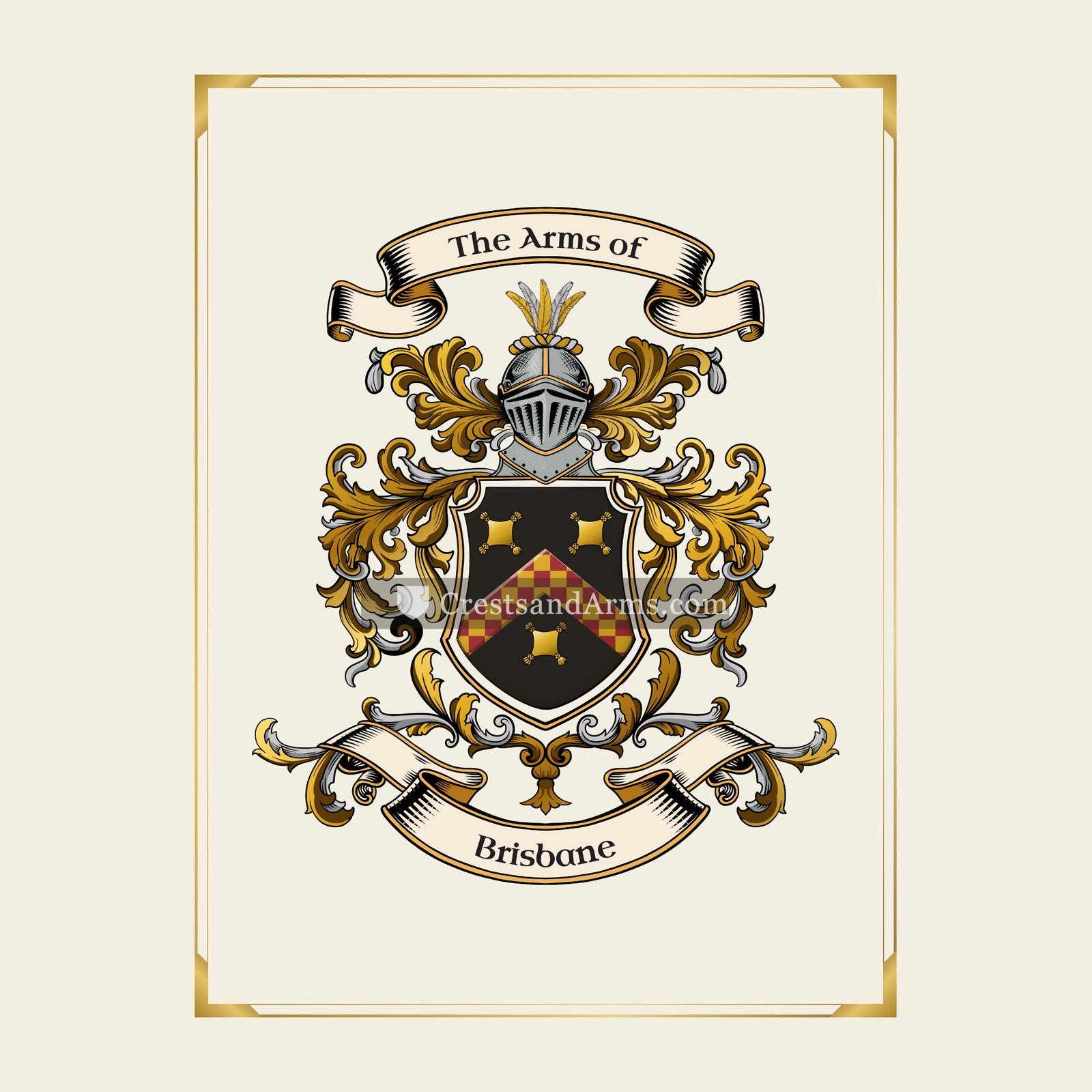 With gold border
