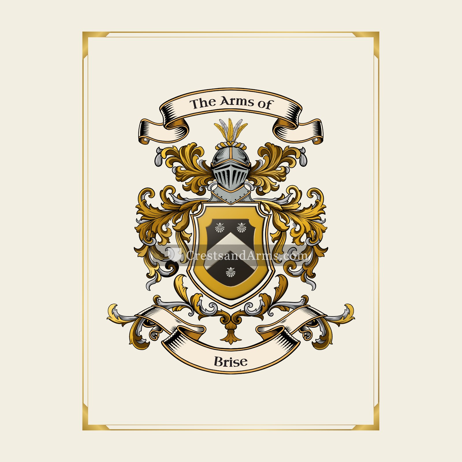 With gold border