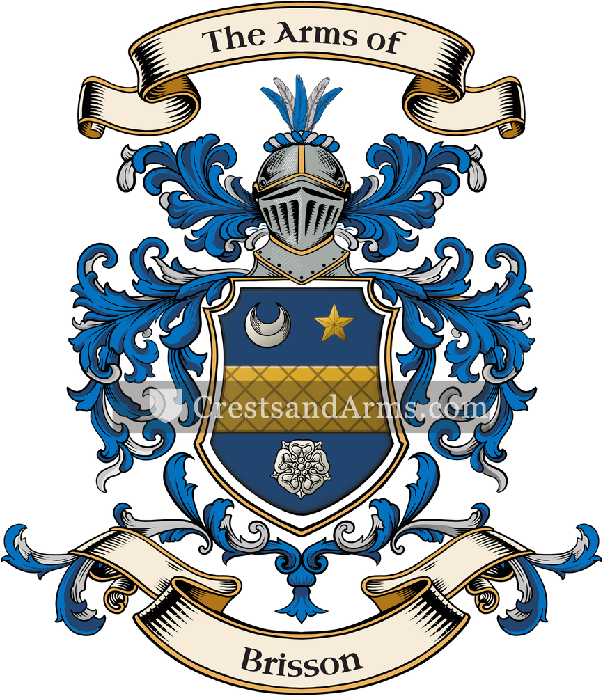 The Brisson coat of arms, drawn from the recorded blazon