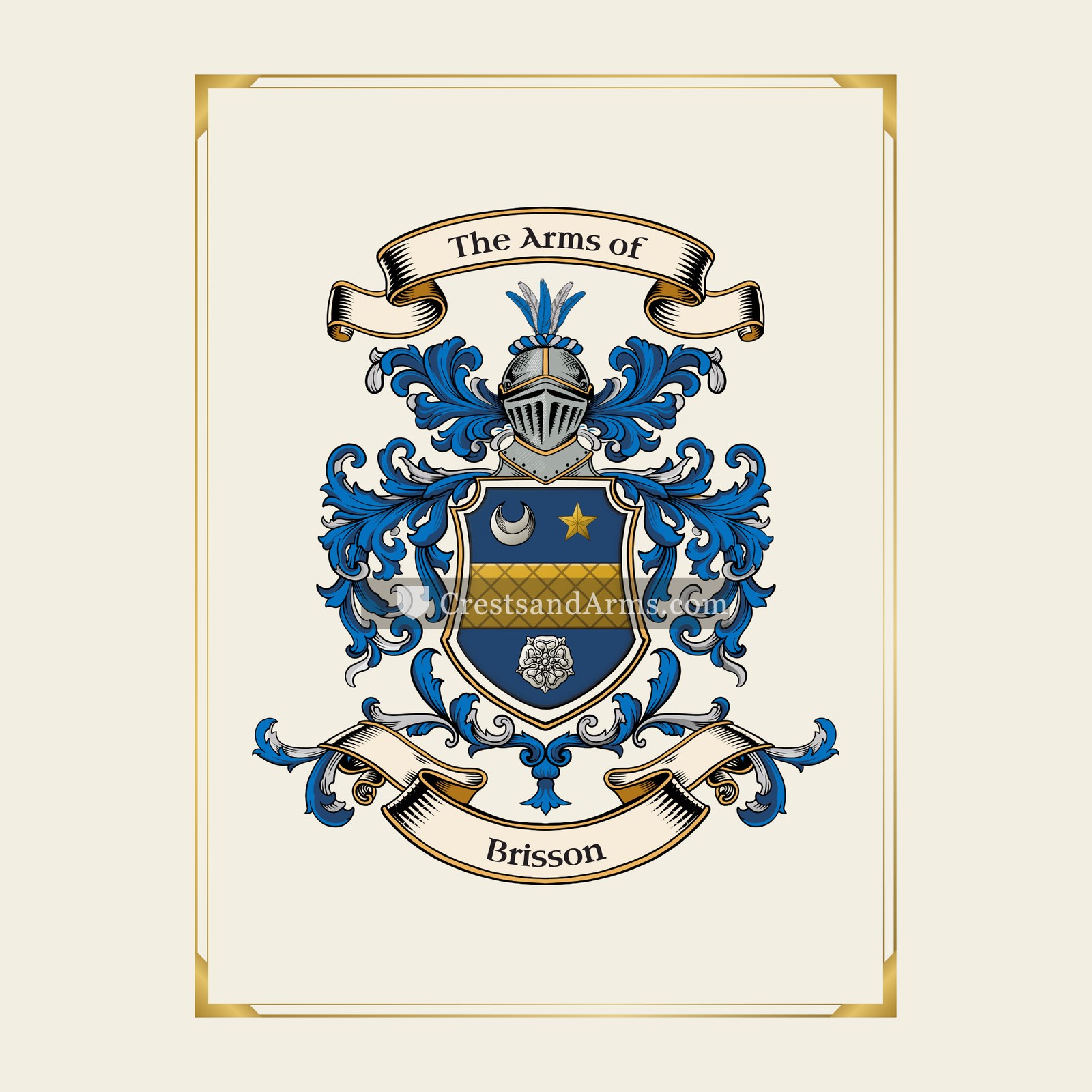 With gold border