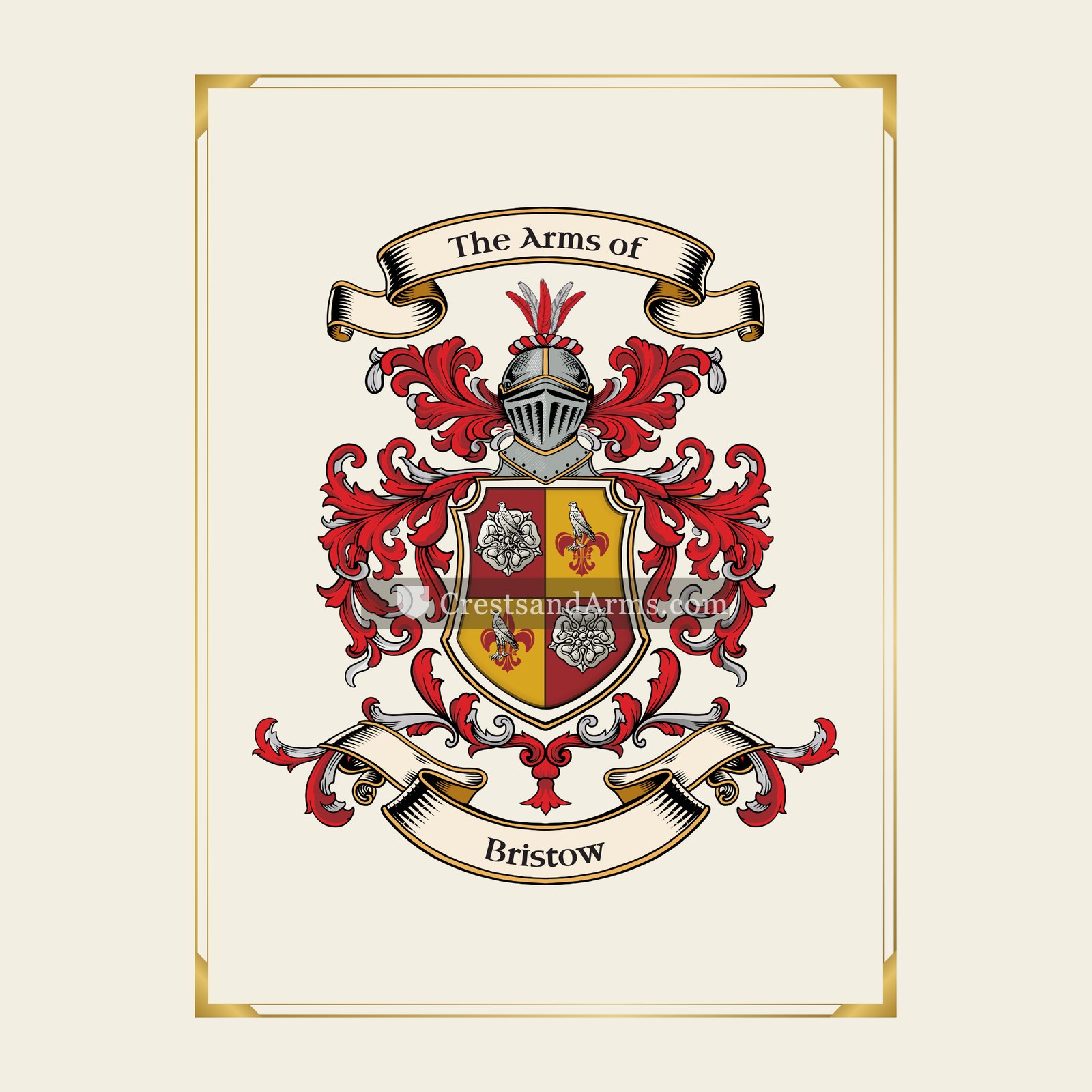 With gold border