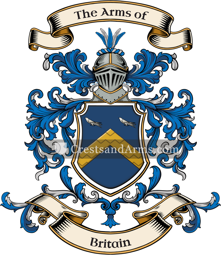 The Britain coat of arms, drawn from the recorded blazon