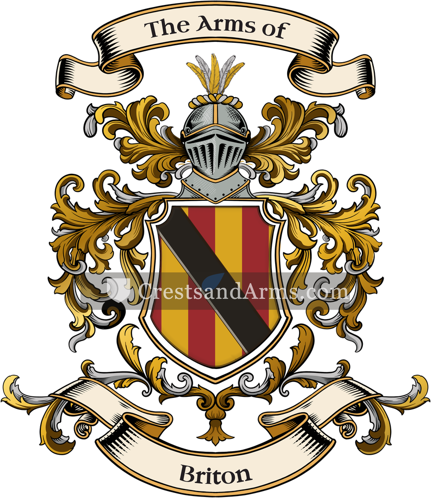 The Briton coat of arms, drawn from the recorded blazon
