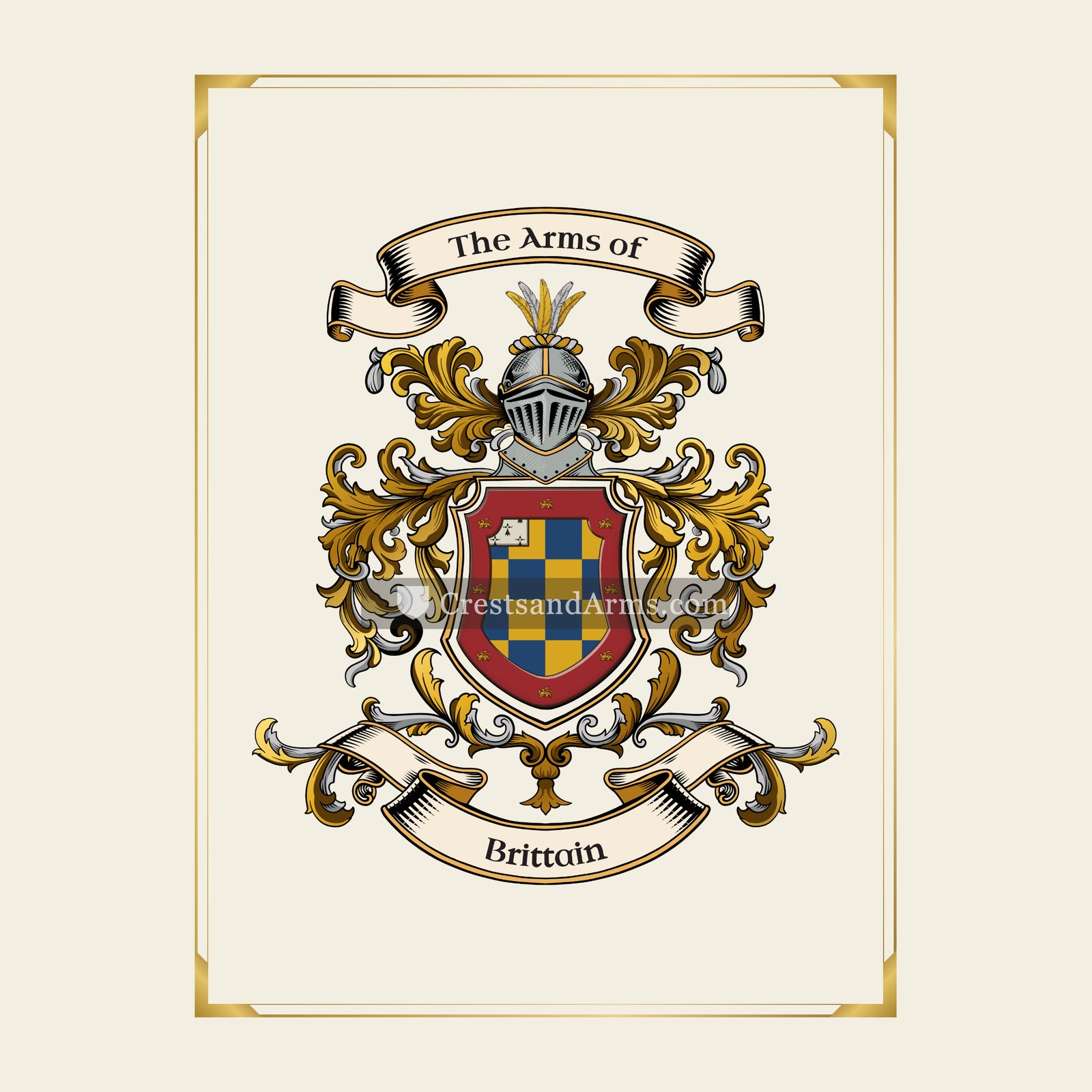 With gold border