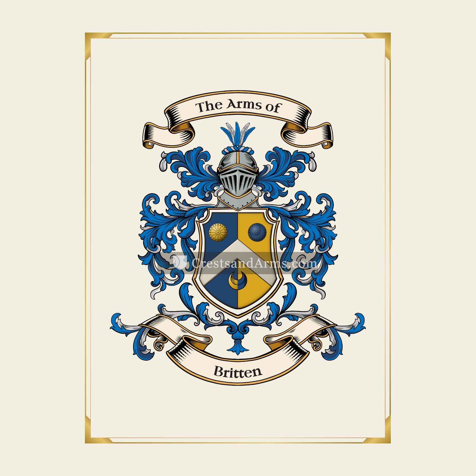 With gold border