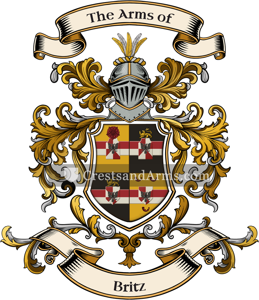 The Britz coat of arms, drawn from the recorded blazon