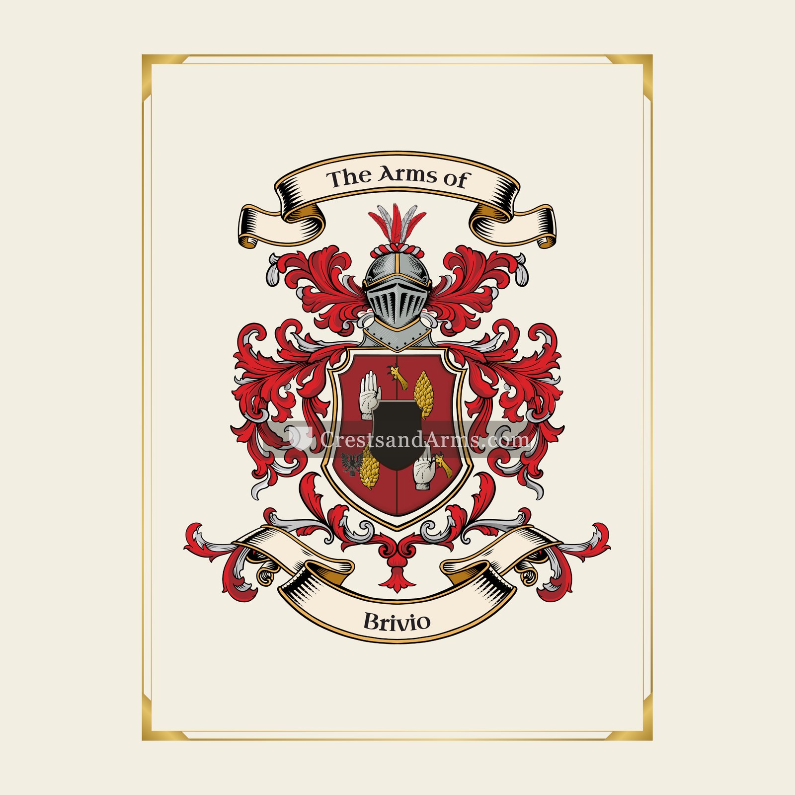 With gold border