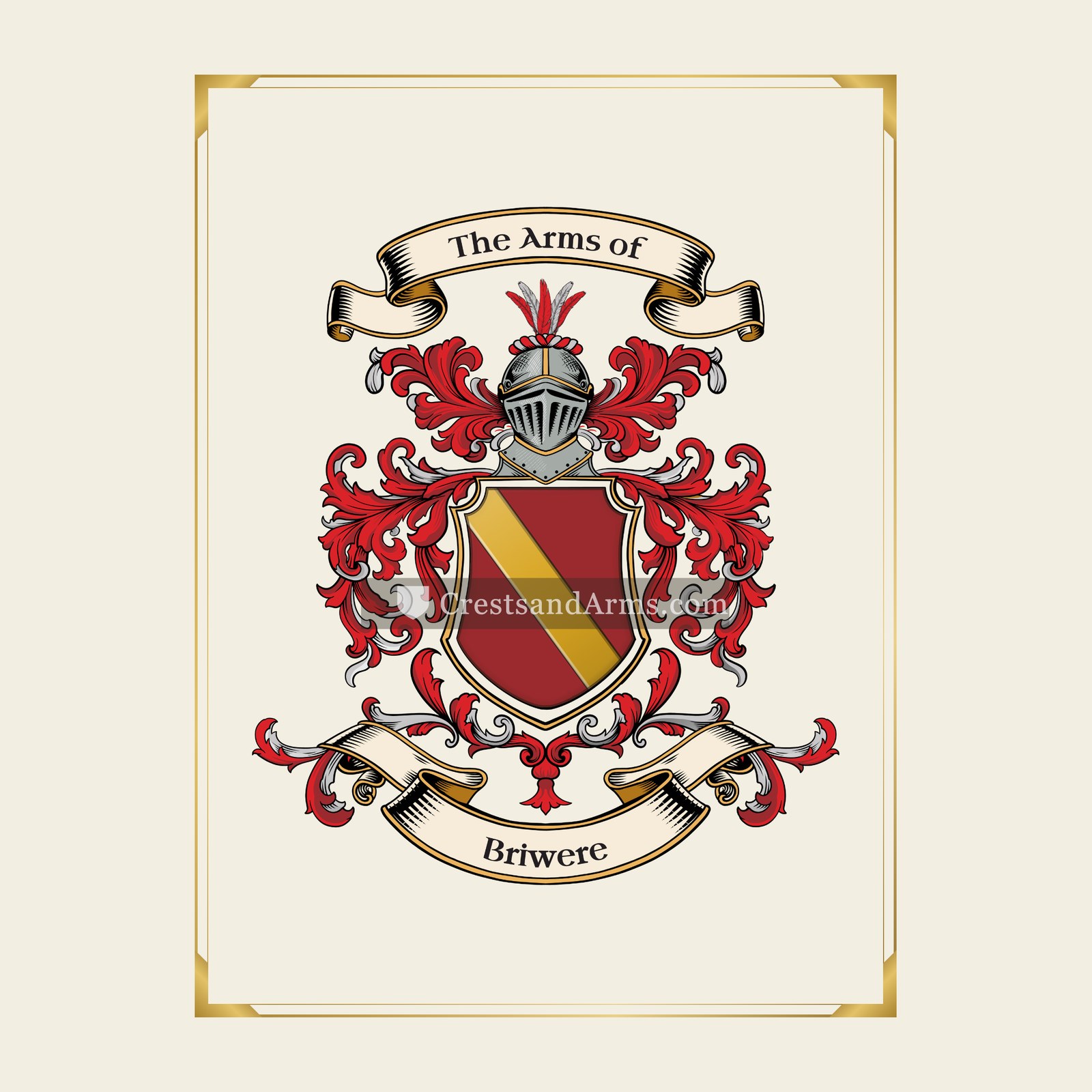 With gold border
