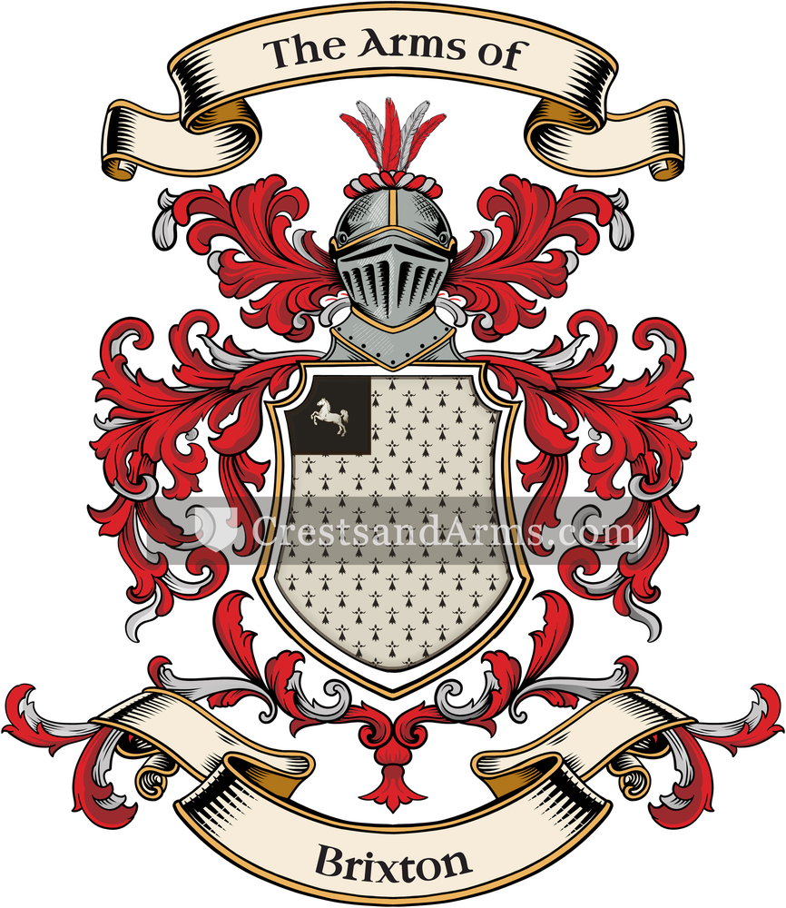 The Brixton coat of arms, drawn from the recorded blazon