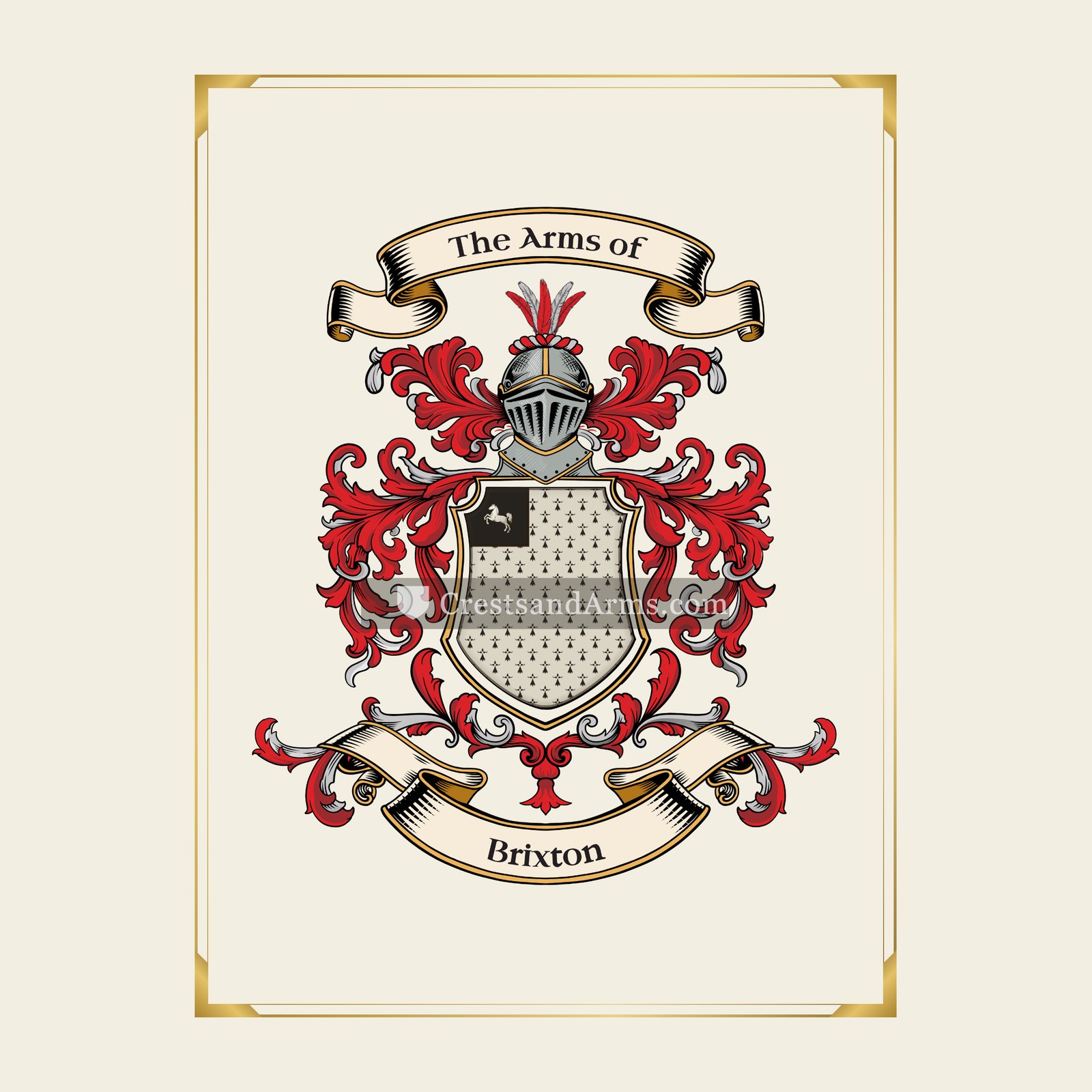 With gold border
