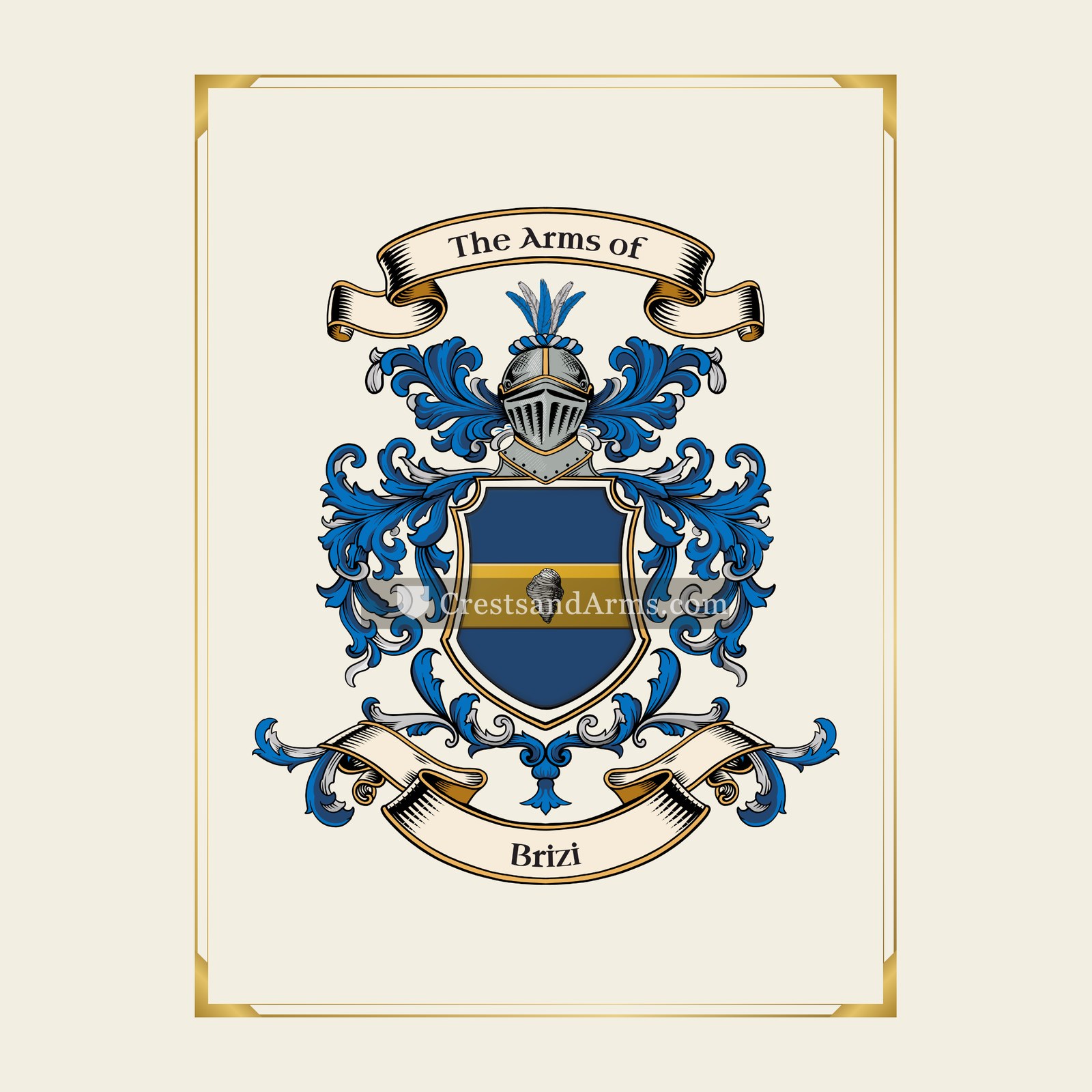 With gold border