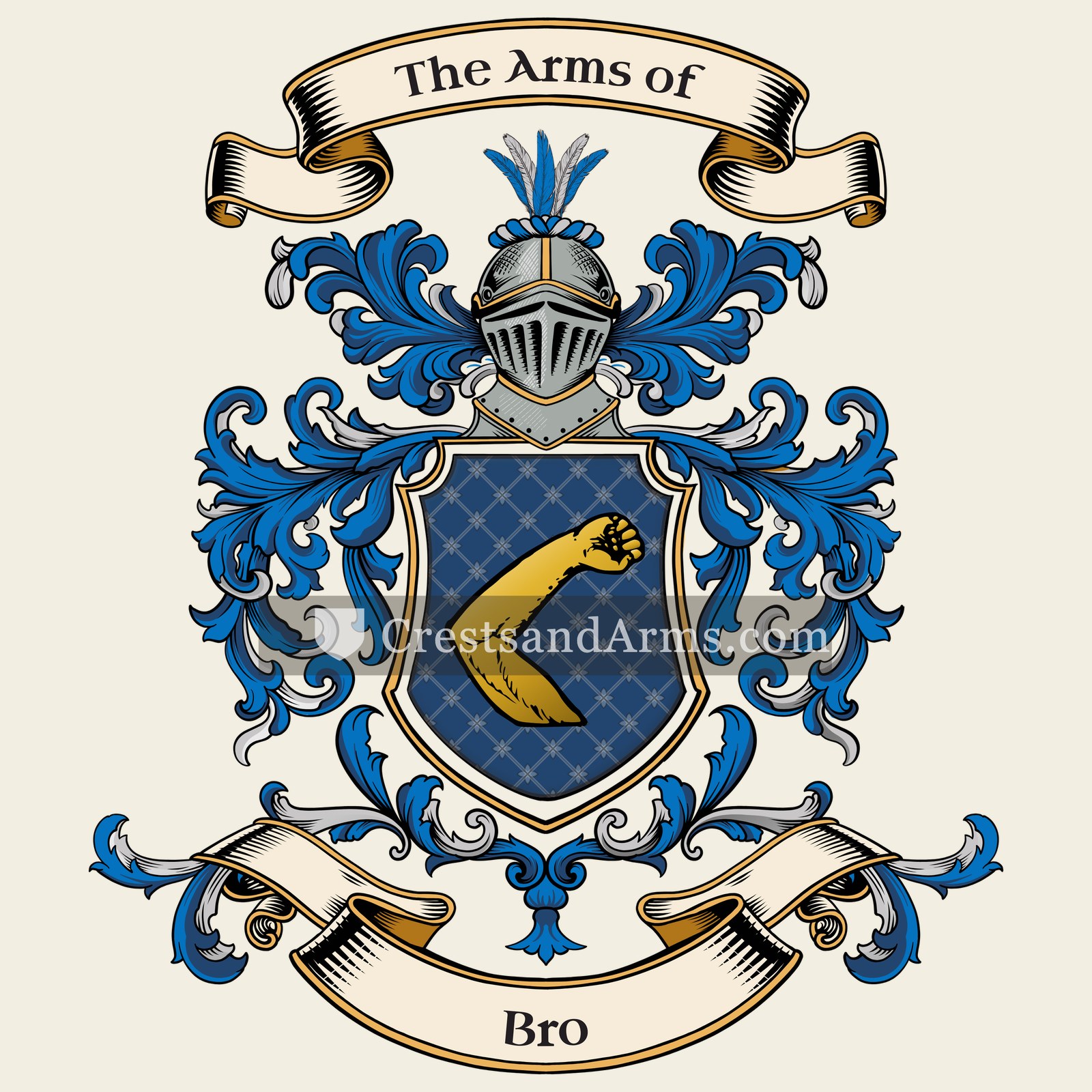 The Bro coat of arms, drawn from the recorded blazon