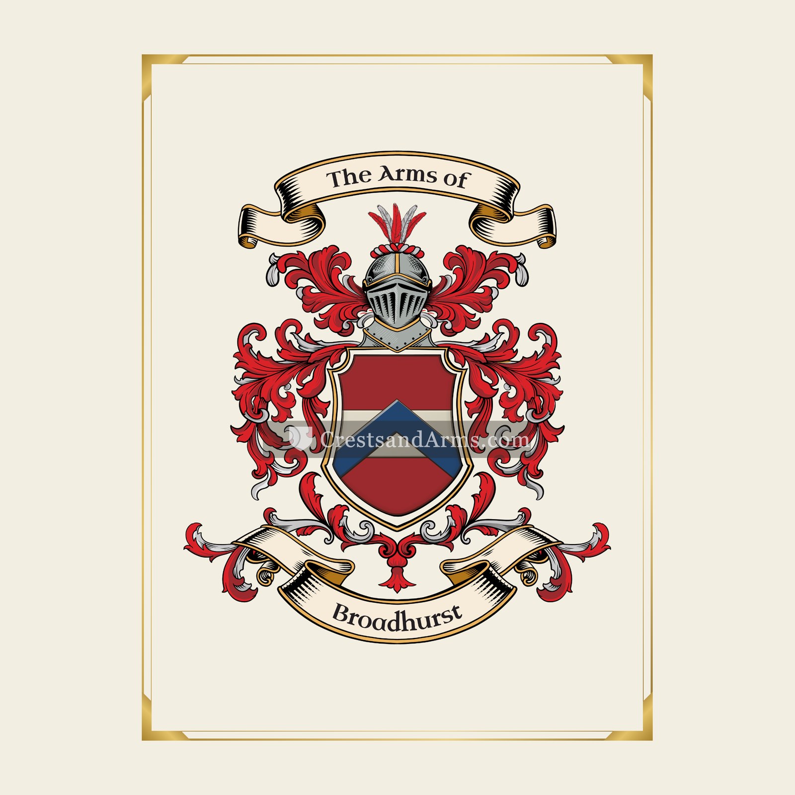 With gold border