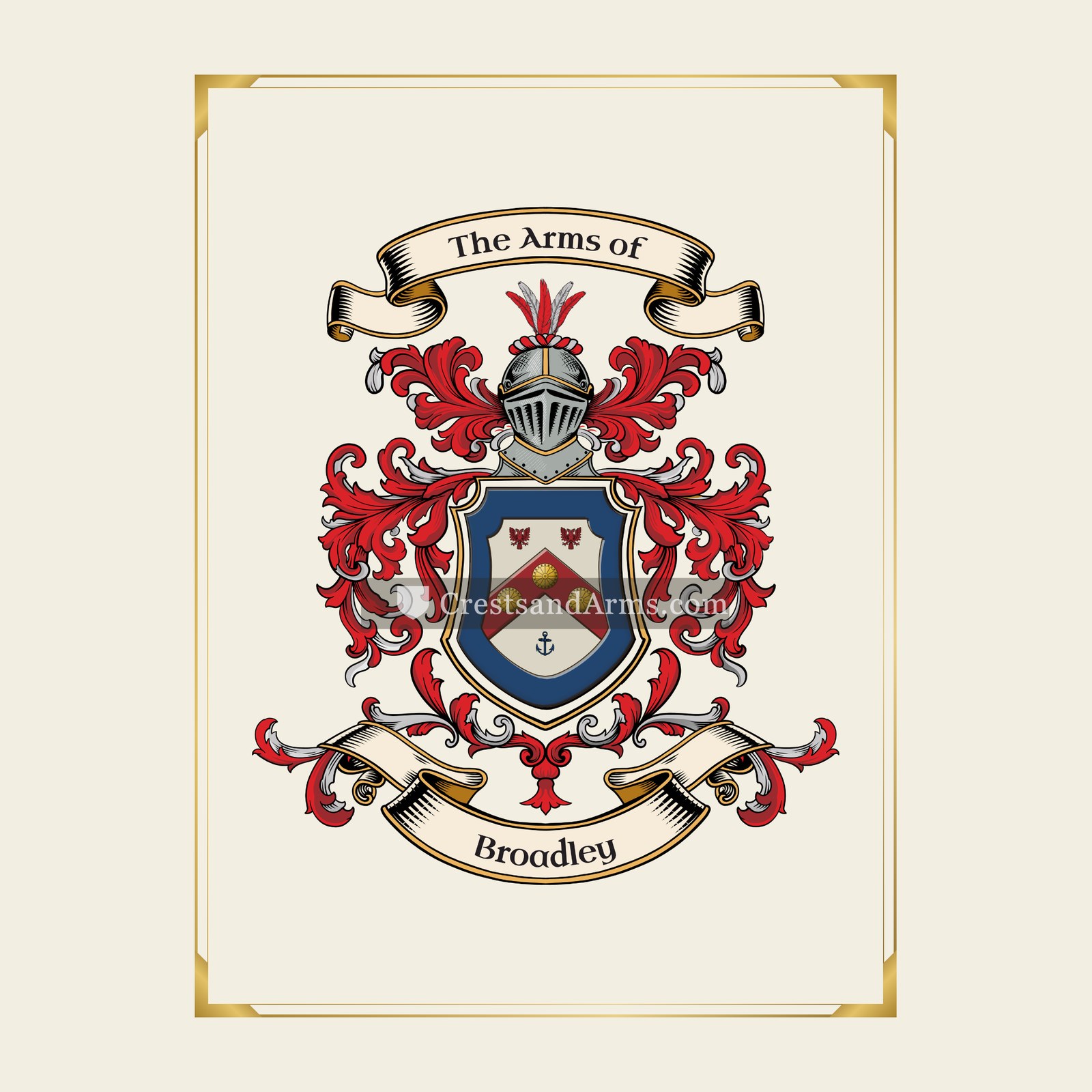 With gold border