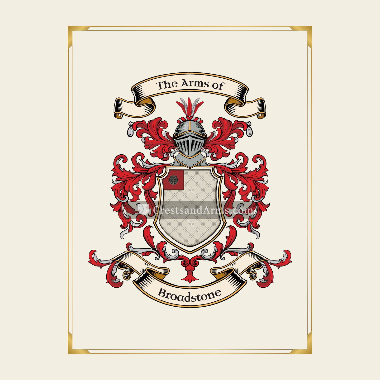 With gold border