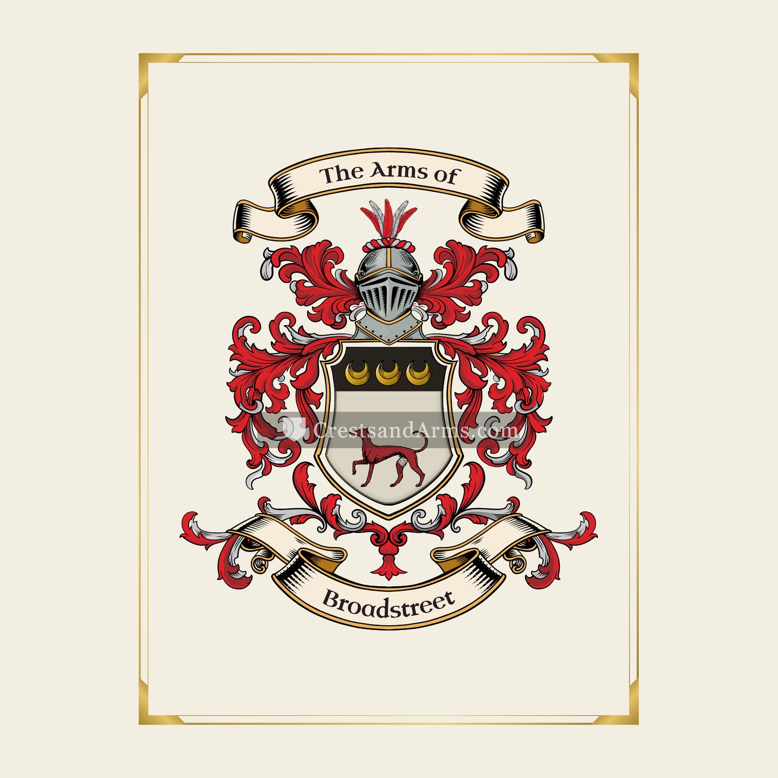 With gold border