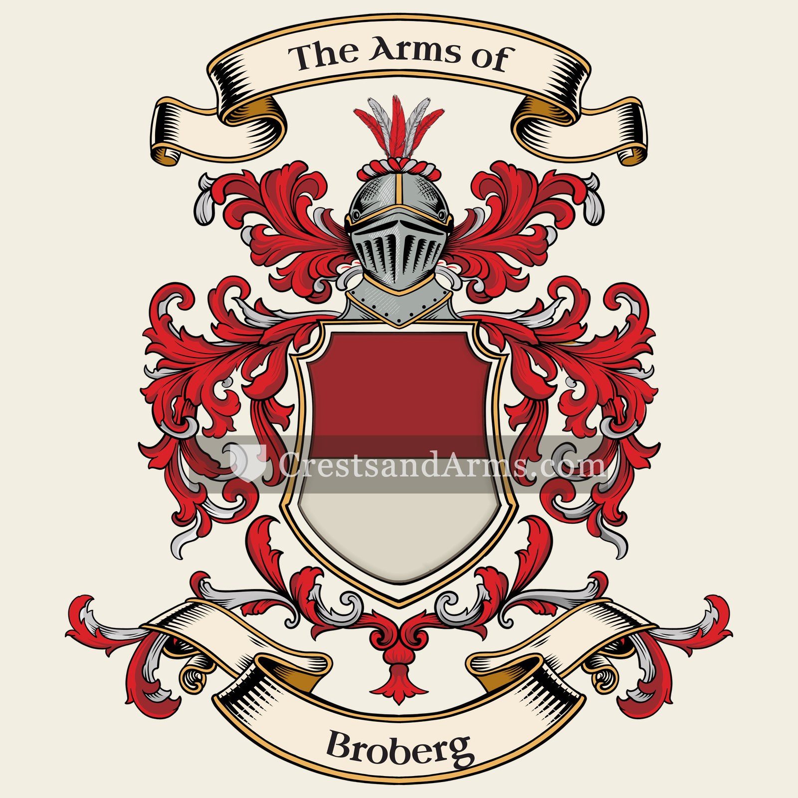 The Broberg coat of arms, drawn from the recorded blazon