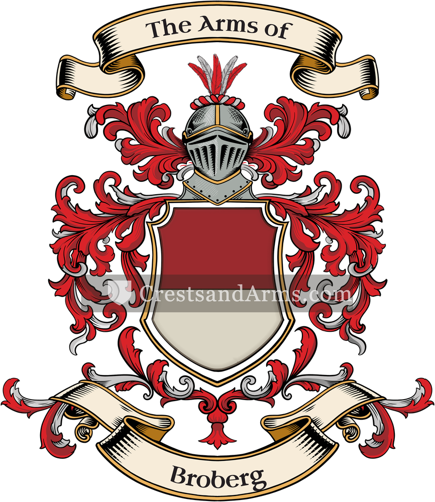The Broberg coat of arms, drawn from the recorded blazon