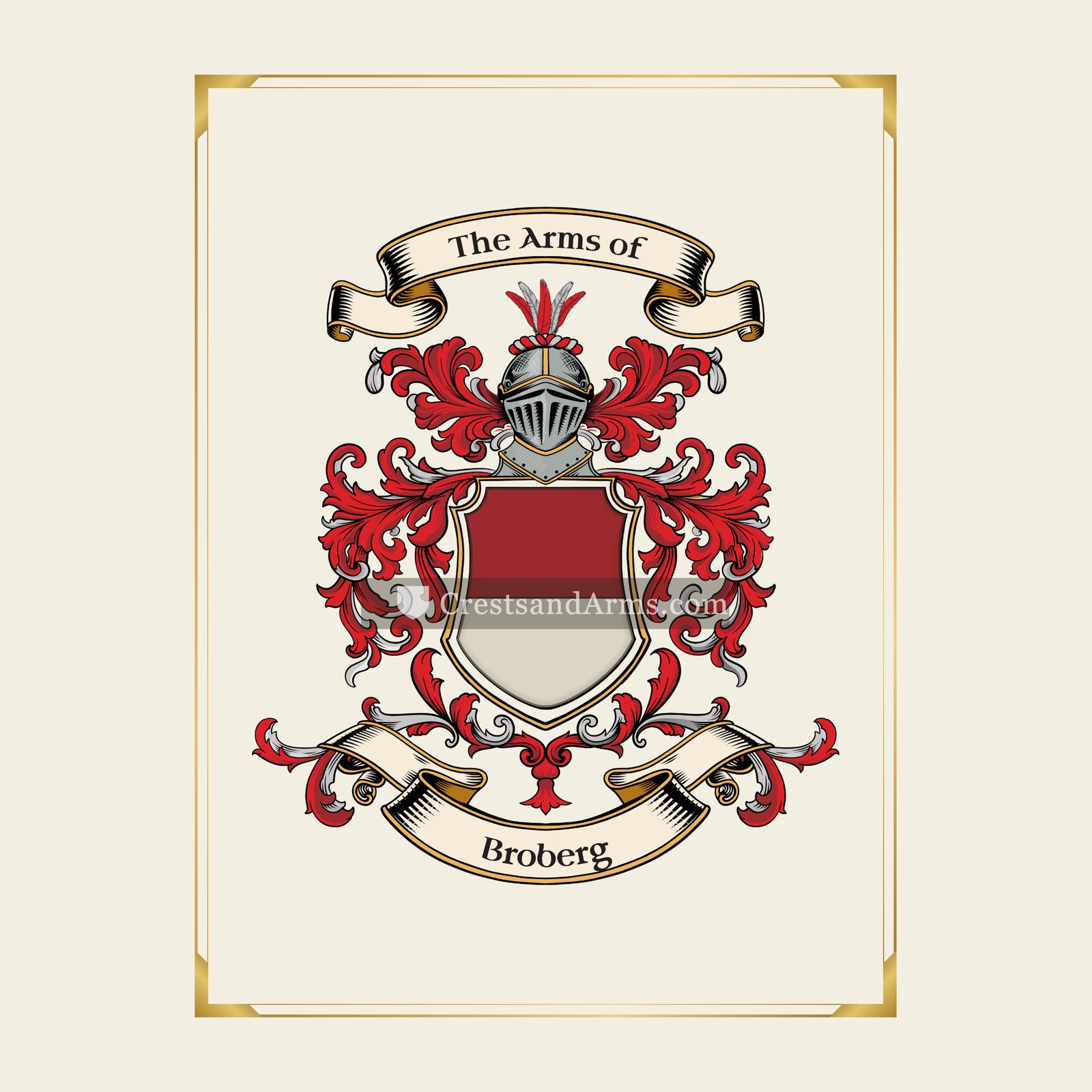 With gold border