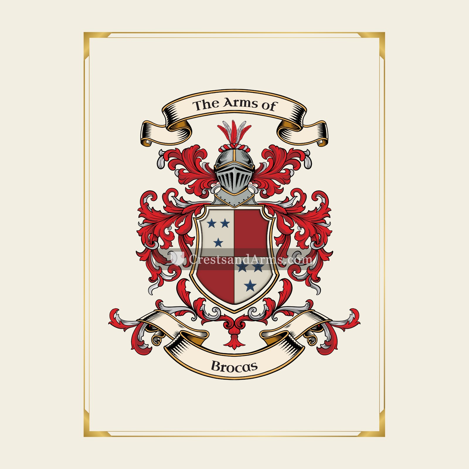 With gold border
