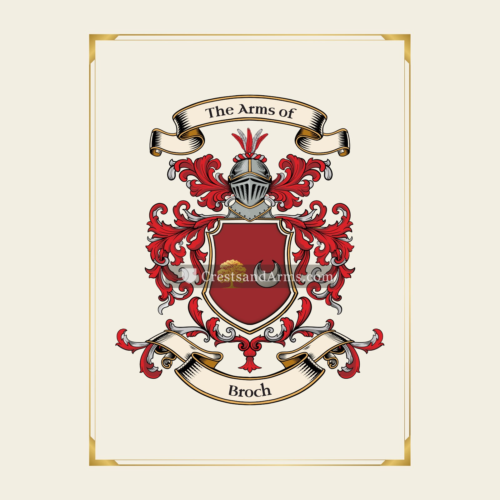 With gold border