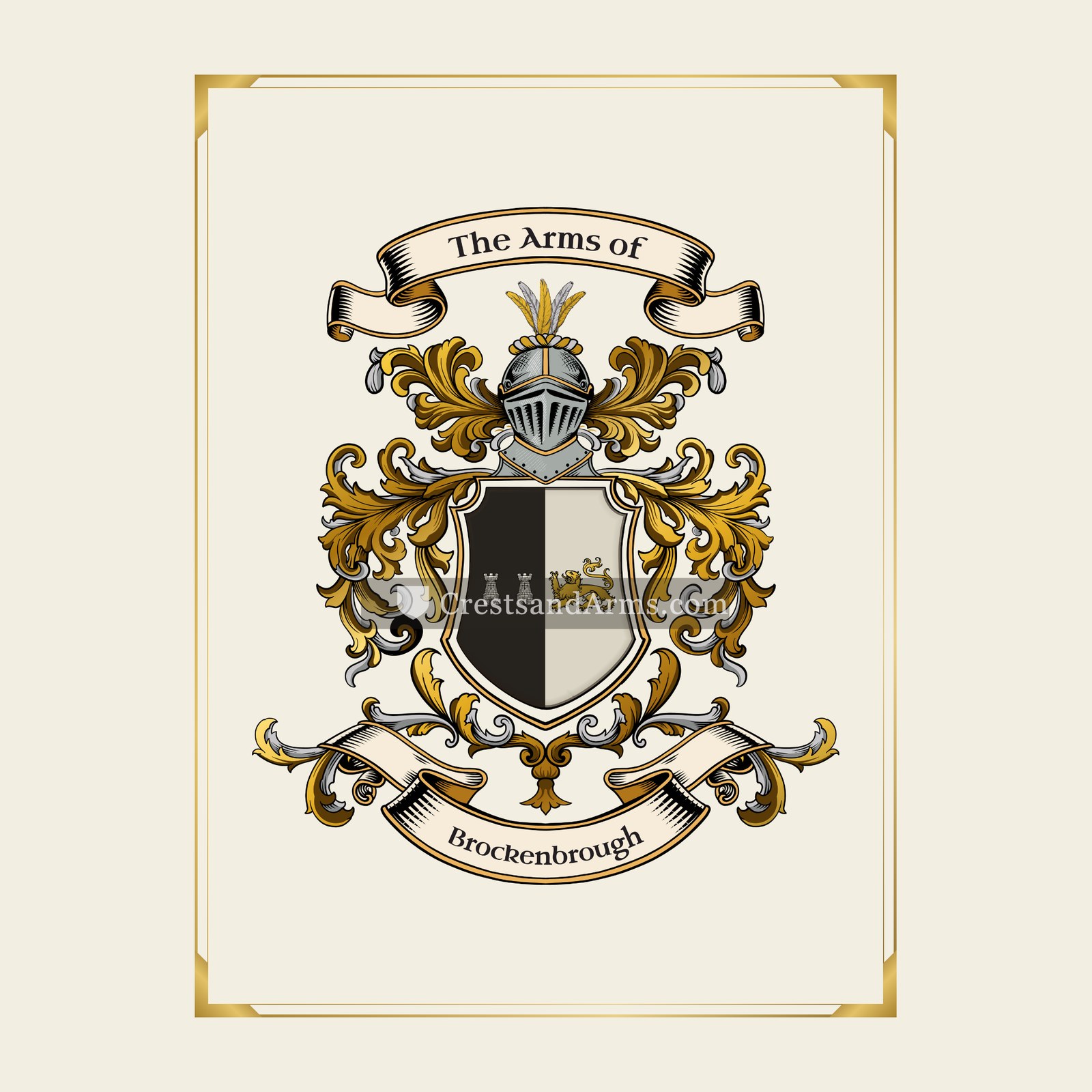 With gold border