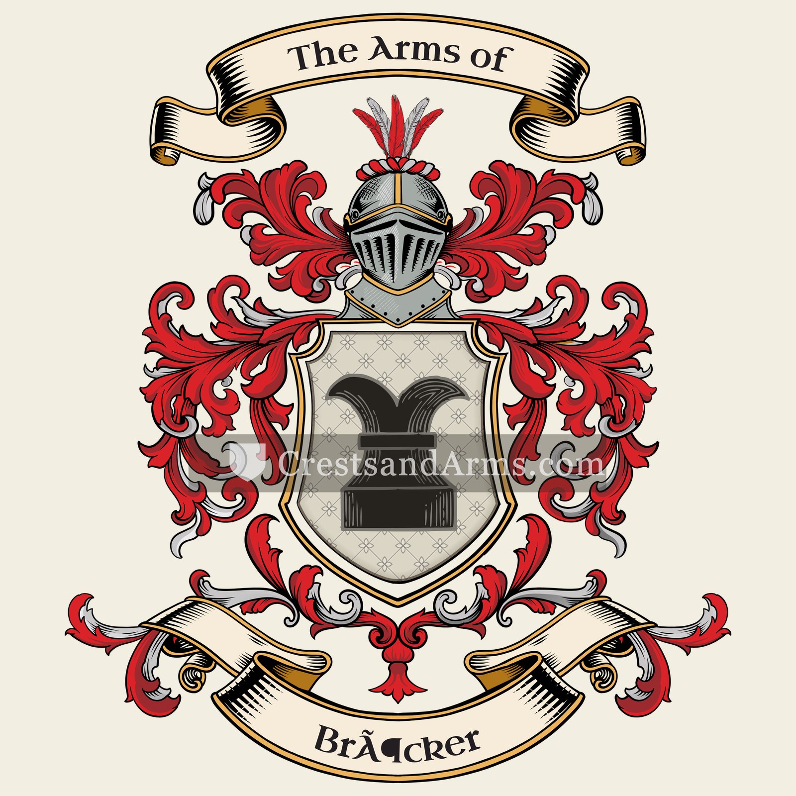 The Bröcker coat of arms, drawn from the recorded blazon