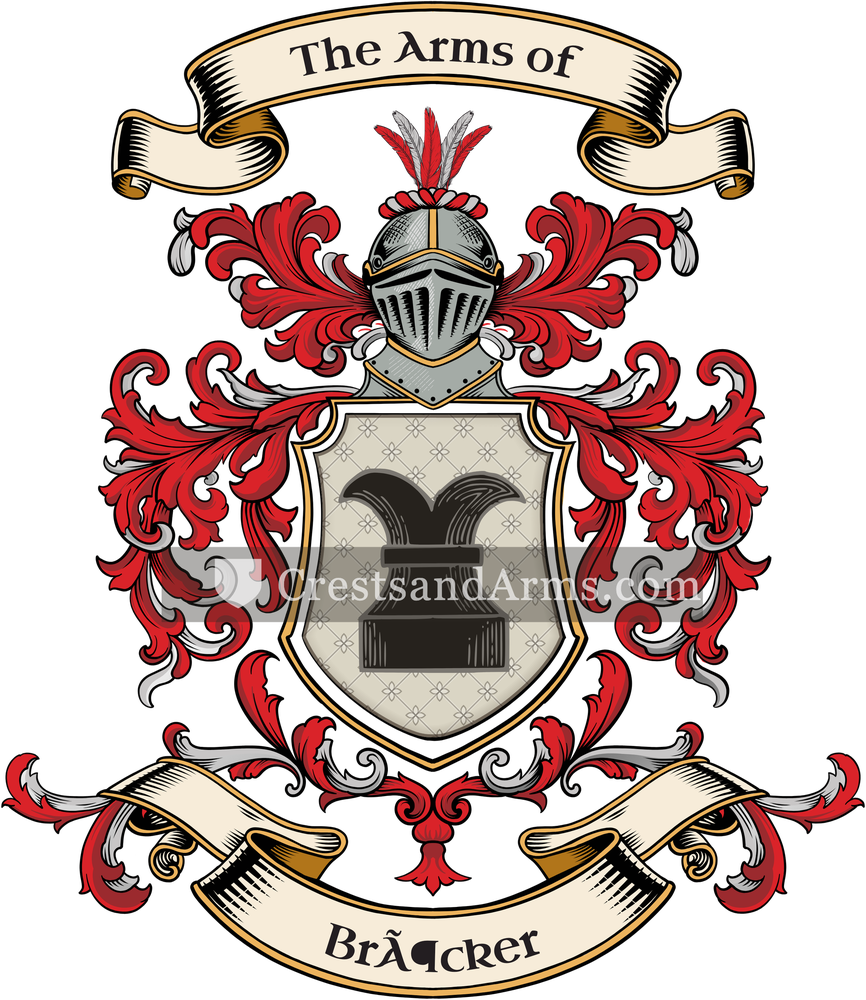 The Bröcker coat of arms, drawn from the recorded blazon