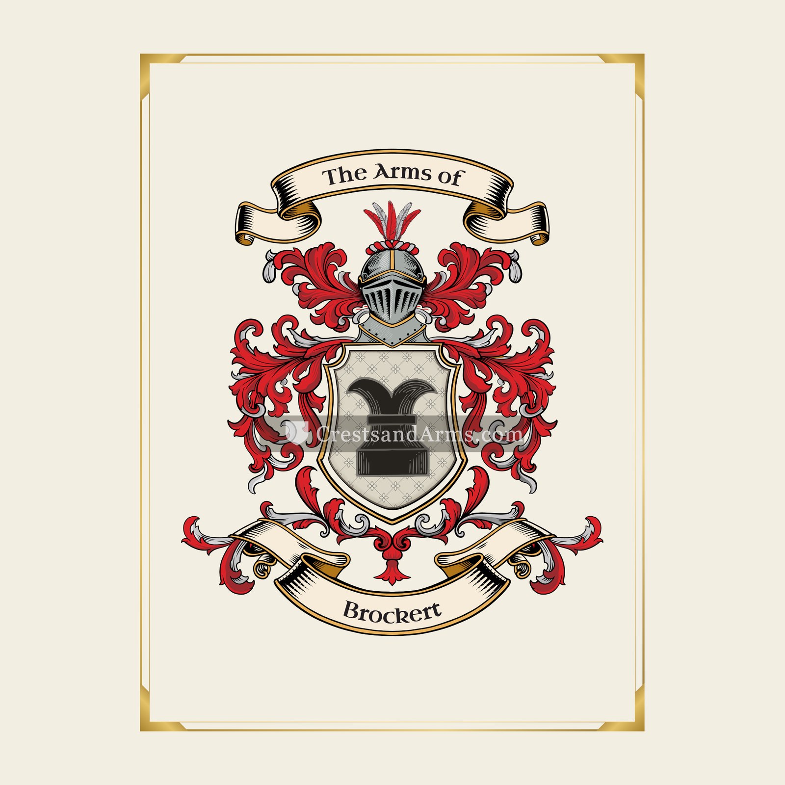With gold border